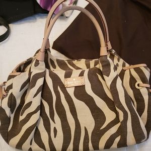 Kate Spade brown and tan zebra satchel purse